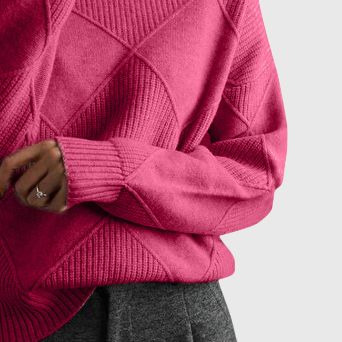 ANGI - Sweter z wysokim kołnierzem
